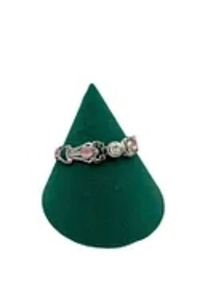 MeGass Dekor Domestic Production Funnel Model Suede Fabric Green Color 8/8 cm Bracelet-Watch Display Stand