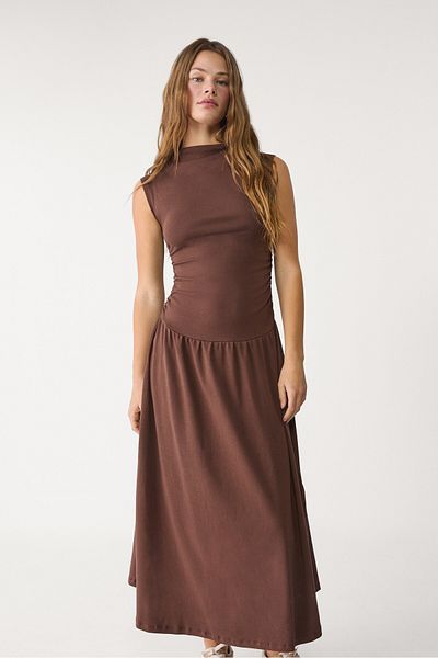 Stradivarius Funnel neck midi dress