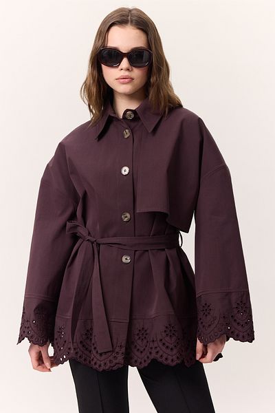 Manuka TRENCH DESIGN DETALIAT BRODAT DAMSON