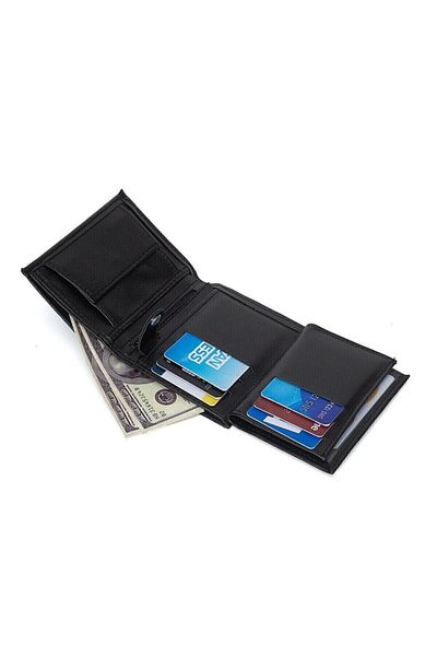 tuldar Men's Black Leather Coin Case Card Holder and Wallet (10X12CM)
