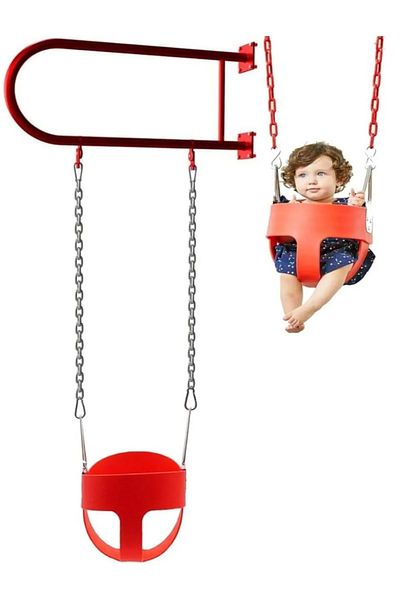 Fitness World Heavy Duty Iron Swing Bench with Iron Bar, Plastic Covered Chain and Snap Hooks
