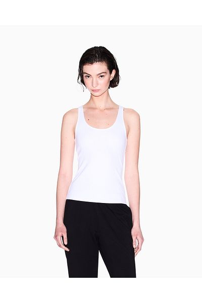 Armani Exchange Γυναικεία μπλούζα με κανονική εφαρμογή - Κεντημένο με λογότυπο AX, Λευκό