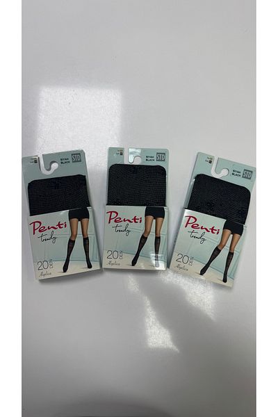 Penti Women's 3 Pack Skin Algelica Patterned Knee Length Trouser Socks