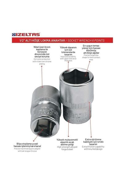 İzeltaş İzeltaş 32 Mm. 1/2" Hexagonal Socket Wrench 1113 06 1032