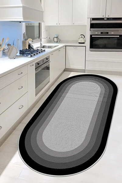 df home Mutfak Halısı Geometrik İskandinav Eskitmeli Dijital Baskı Yıkanabili...