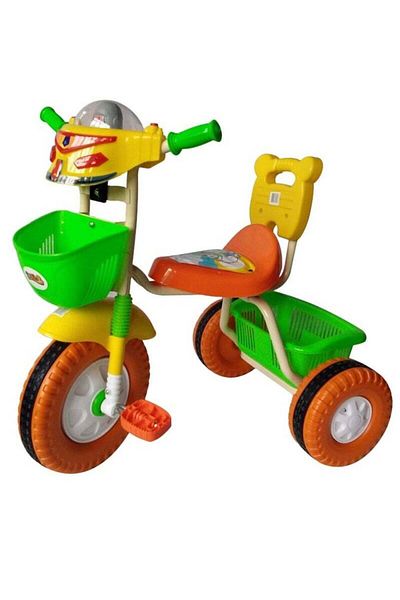 BabyCara Comfortable Seat Plastic Basket Tricycle With Non-Slip Grips For Kids