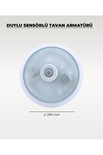 AC AYDINLATMA 2 X E-27 Ceiling Luminaire with Sensor Glass / Metal