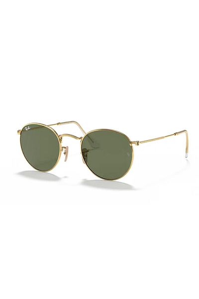 Ray-Ban Rb 3447N 001 50 Unisex Gold Round Metal Sunglasses