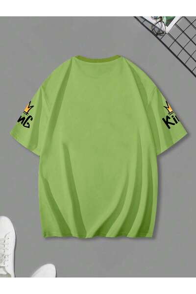 PENTHİLUS Men Oversized Cartoon Graphic Logo Off-Shoulder T-Shirt