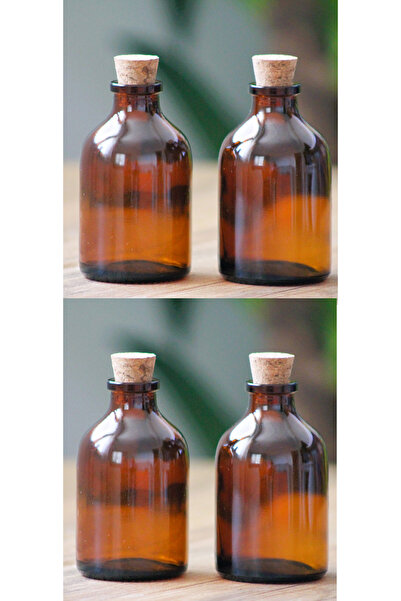 junibeliw 50ml Boş Amber Şişe Mantar Tıpalı Cam Şişe Dekoratif Koku Şişesi Mi...