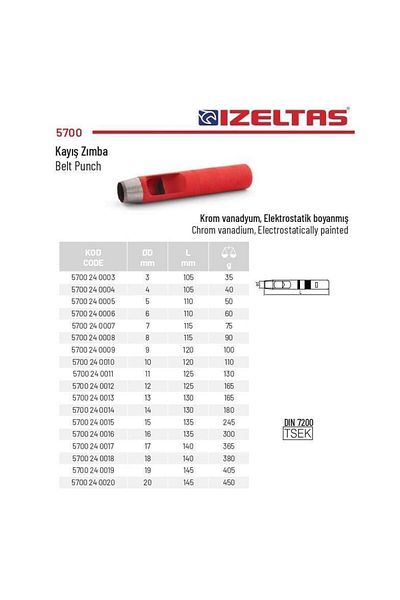 İzeltaş Izeltaş 7 mm Strap Staple 5700 24 0007