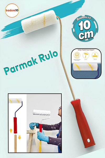 Badem10 10cm Handle Wall Paint Roller Brush and Finger Painting Remodeling Roller