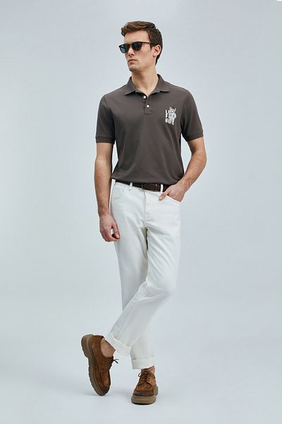 Lufian Best Smart Men's Polo T-Shirt Brown