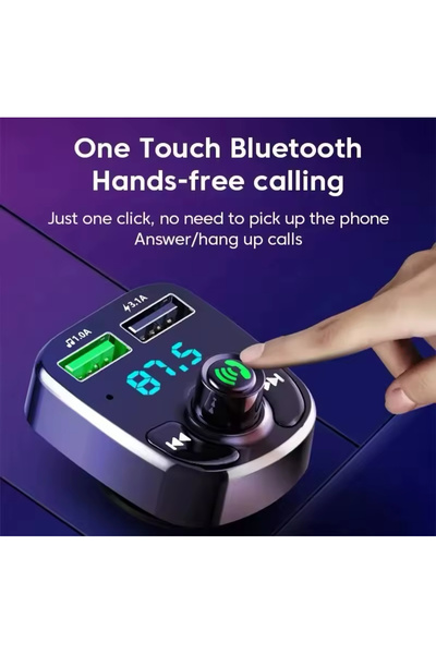 DÜNYA AKSESUAR Hızlı Şarj Adaptörü Fm Verici Mp3 Audio Player Araç Kiti Bluetooth 5.0 Alıcı Araba Aksesuarları