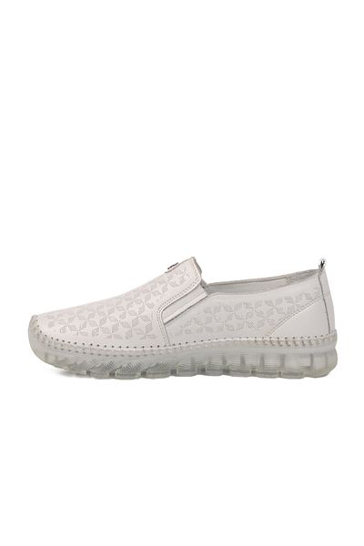 AYAKMOD Pantofi de damă din piele naturală albă 0002 Z