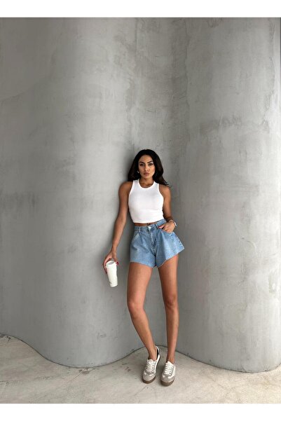 Zeo Basic MİNİ FRESH MAVİ JEAN ŞORT