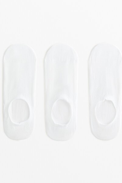 Oysho 3 çift poliamit karışımlı high cut görünmez spor çorabı