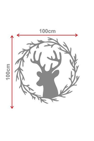 MIGNATIS Decoratiuni Albe din Sticla de Anul Nou Cap de Cerb cu Ghirlanda Autocolant Lipire 100x100 cm