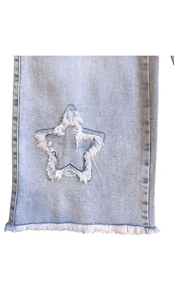 Little Star Girl's Star Embroidered Jean Trousers