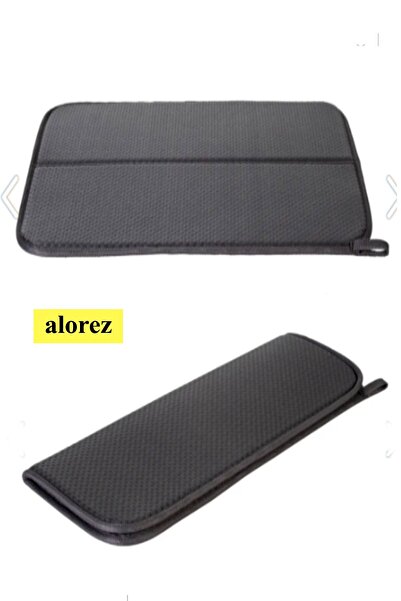 alorez Azra Gri Mikrofiber Bulaşık Kurulama Matı 36cmX45cm Bulaşık Altlığı