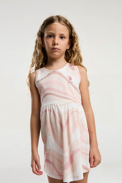 U.S. Polo Assn. Girl's Crew Neck 100% Cotton Dress