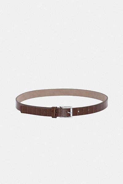 Antioch Brown Crocodile Skin Look Women's Belt