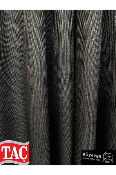 Taç Rüyaper Anthracite Linen Blackout Curtain Dicle Dikim Does Not Want Pleats Washable Ironing