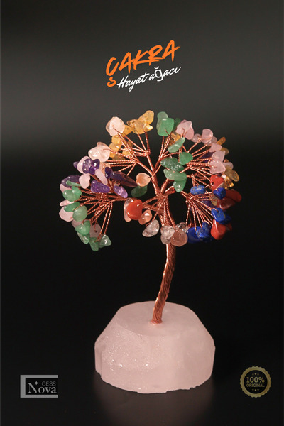 CessNova Sertifikalı %100 Orijinal AAA Kalite Pembe Kuvars Standlı Bakır Örme...