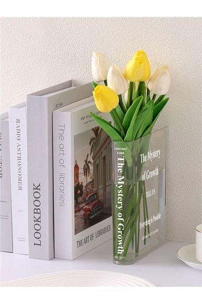 Gri Grafik Design Workshop Mystery White Printed Book Shaped Vase