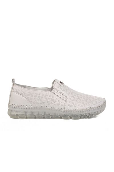 AYAKMOD Pantofi de damă din piele naturală albă 0002 Z