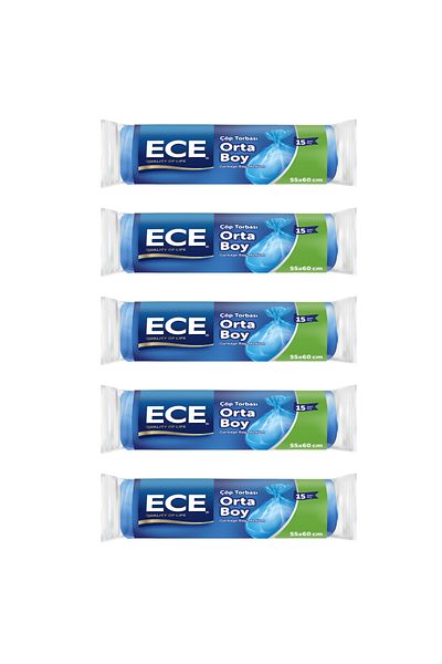 Ece Garbage Bag Medium 15 Li X 5 Pieces