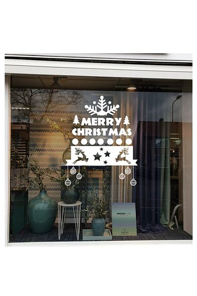 MIGNATIS Decoratiuni de Craciun Marry Christmas Sticker Past 88x115cm - Alb
