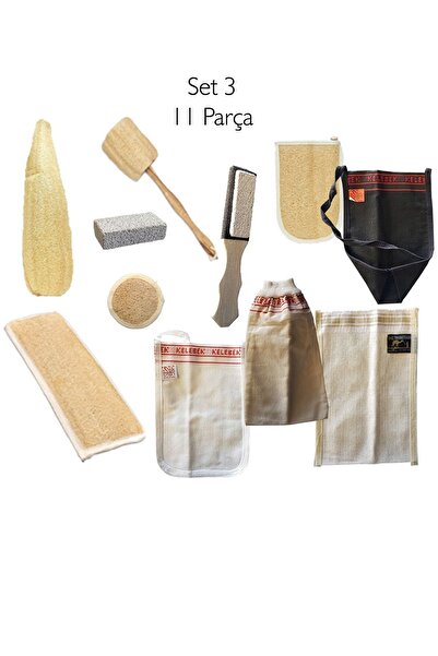 Zencefil Organik Banyo Kese Seti 11 Parça No3 Tellak Kese Kabak Lifi Kesesi H...