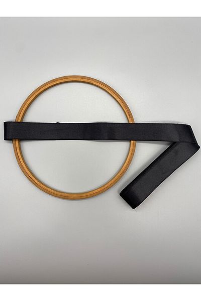 Ak Tuhafiye Μαύρη Σατέν Κορδέλα 4 cm 10 Yards Κοσμήματα, Φαρδύ Σατέν, Στερεωμένο-No:43