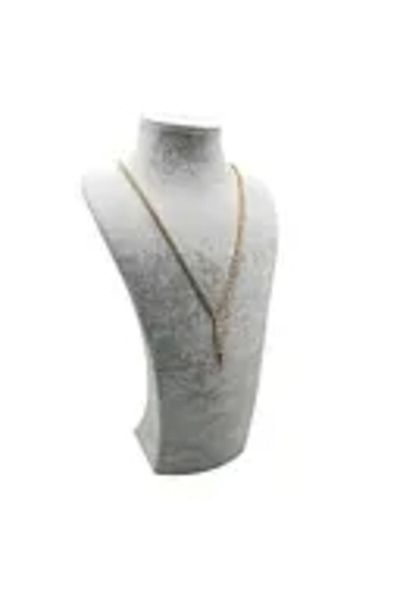MeGass Dekor Suede Fabric Elisia Mannequin Grey Color 25/12 cm Necklace Choker Jewelry Display Manikin