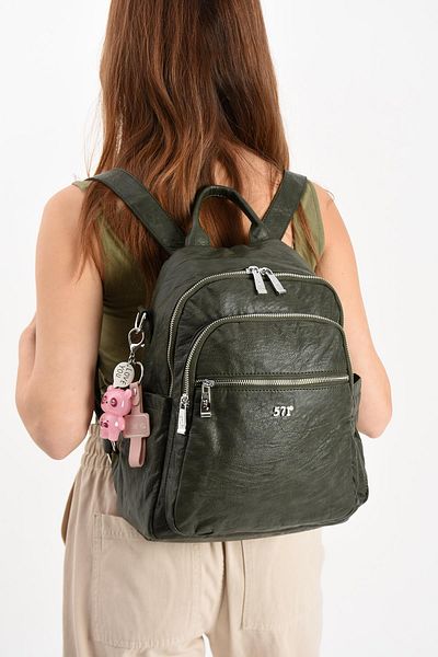 571 Collections Çanta Faux Leather Shoulder Bag Green (Model: 571-13-17D)