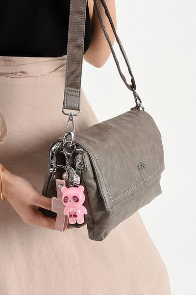 571 Collections Çanta Faux Leather Shoulder Bag Gray (Model: 571-13-17m)
