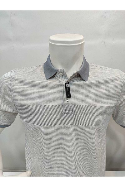 ADVANTE Güncüoglu New Season Boarded Polo Collar and Sleeve Detail Regular Fit Men's T-Shirt