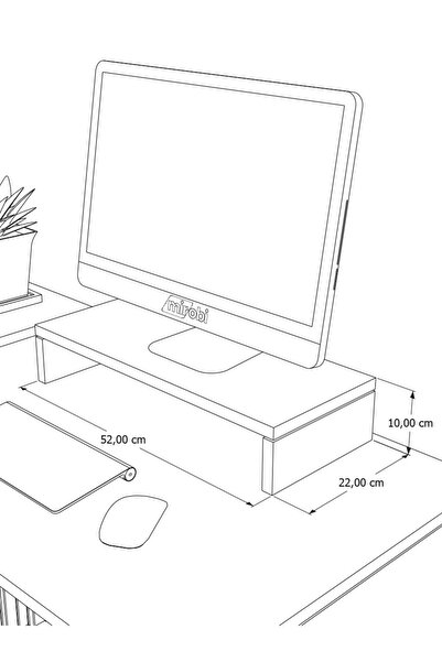 Mirobi Kula Ekran Monitor Stant Altı Altlığı Organizer Stand Yükseltici Sehpa Beyaz
