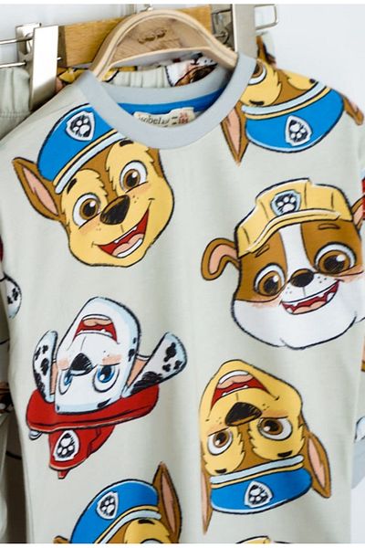 depobukids Men's Beige Pajamas Set Paw Patrol Cotton Long Sleeve (3-8 Years)