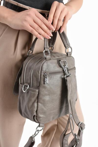 Çanta Trend Faux Leather Shoulder Bag Gray (Model: 571-13-17J)