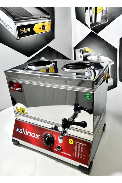 Emir Endüstriyel Mutfak Çift Demlikli Elektrikli Pleytsiz 20 Lt. Çay Kazanı OTOMATİK SU ALMA ÖZELLİĞİ