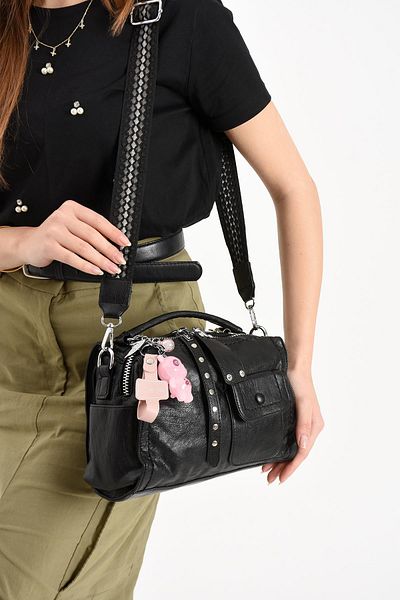 571 Collections Çanta Faux Leather Shoulder Bag Black (Model: 571-13-17E)