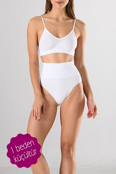 Jacarsman Women's Mid Waist High Waist Corset Panties White Color