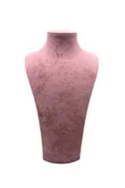 MeGass Dekor Domestic Production Suede Fabric Elisia Mannequin Pink Color 25/12 cm Necklace Choker Jewelry Display Mannequin