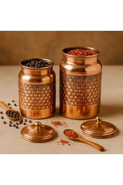 ANTEPSEPETİ Copper 2-Piece Honeycomb Spice Bowl