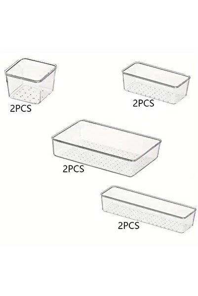 Choice مجموعة منظمات الأدراج من 8 قطع، 8/13/25 قطعة، من البلاستيك الشفاف، صنا...