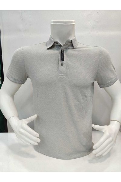 ADVANTE Güncüoglu Polo Collar with Garnish on the Collar and Sleeve Detail Slim Fit Men's T-Shirt