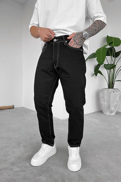 HAFKAGİYİM Black Reverse Stitch Detail Regular Trousers