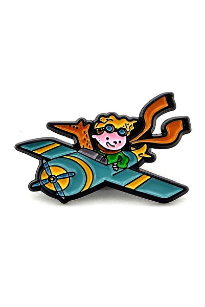 Solfera Le Petit Prince Küçük Prens Uçak Mini Metal Rozet Yaka Çanta Süsü RZ367